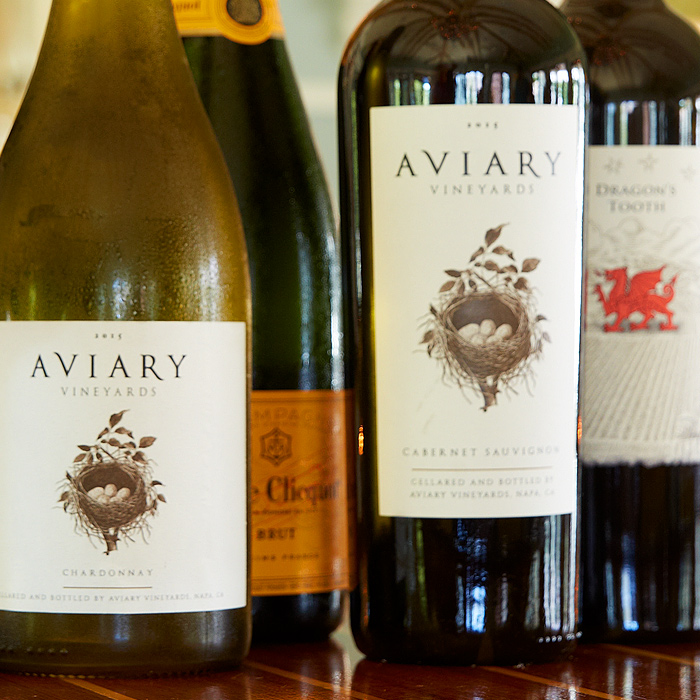 aviary wines on the bar